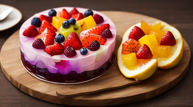 Foto jalea de frutas de colores variados