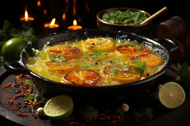 Foto jalebi tradicional con un toque de cal