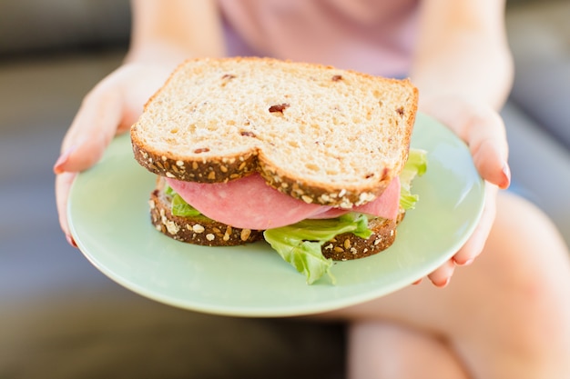 Foto jam sandwich frühstück zu hause