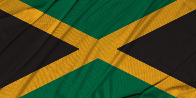 Jamaica bandera ondeante con textura 3d