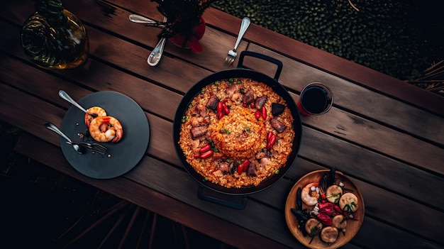 Jambalaya American Creole e Cajun prato de arroz generativo ai