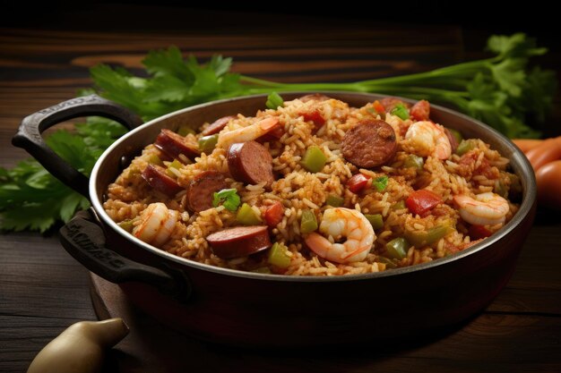 Jambalaya casero picante IA generativa