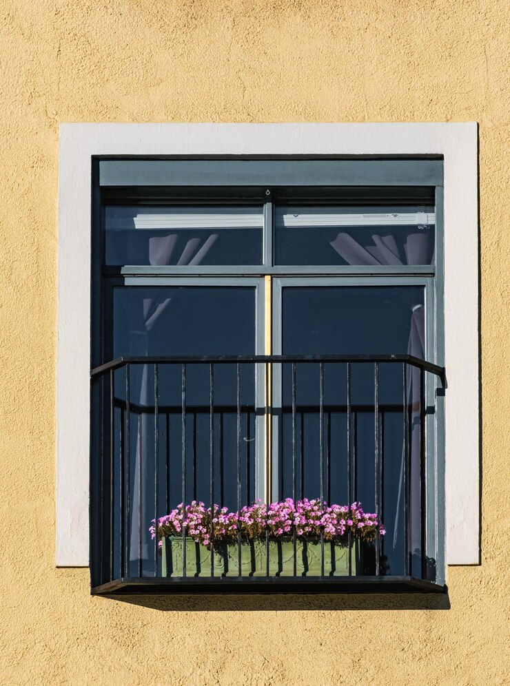 Foto janela decorada com flores uma bela janela com um vaso de flores na grécia
