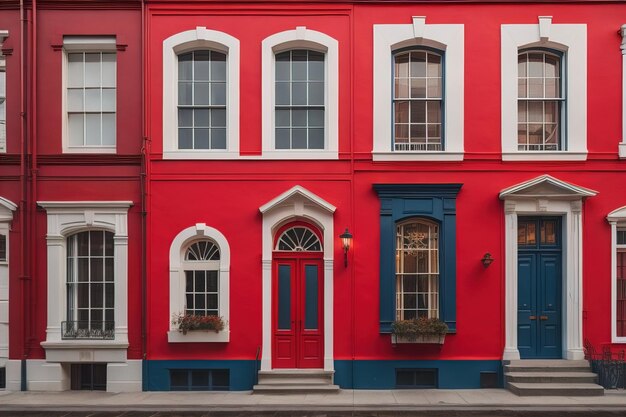 Janelas coloridas de uma casa típica da cidade