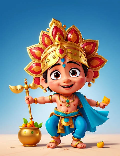 Janmashtami-Festival mit 3D-Krishna