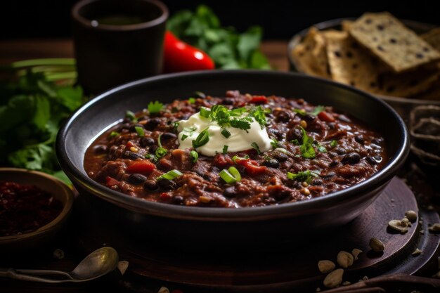 Jantar de feijão preto Receita Fotografia de comida