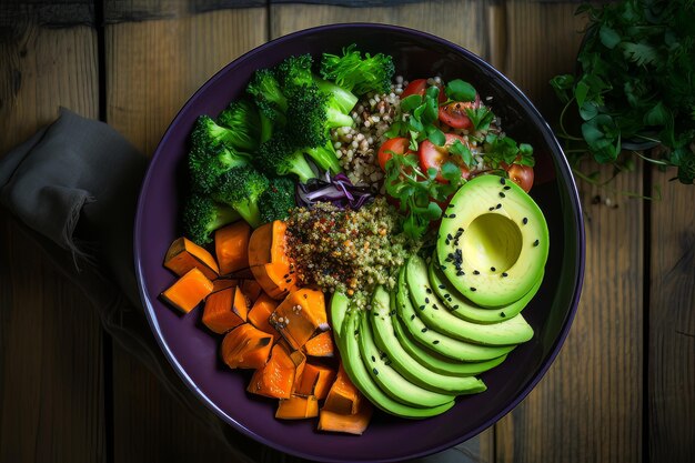 Foto jantar veggie power bowl receita fotografia de comida