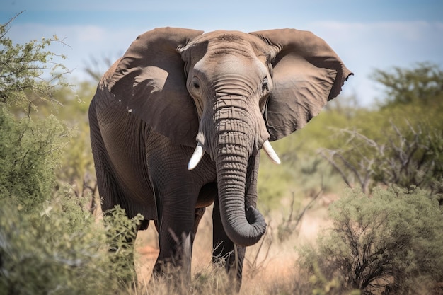 Januar 2015 Kalahari Südafrika Afrikanischer Elefant