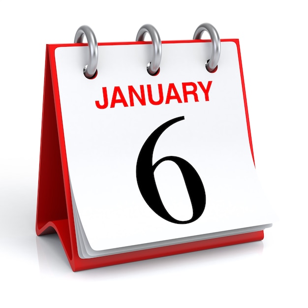 Januar Kalender 3D-Rendering