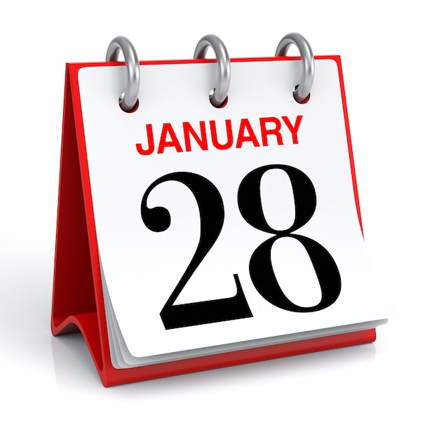 Januar Kalender 3D-Rendering