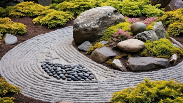 japanese_rock_garden_rock_garden_summer_yin_yang_symbol