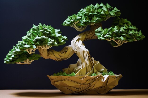 japanische Bonsai-Baum-Papierkunst-Origami