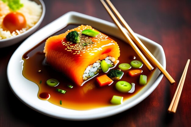 Japanische Küche Maki Sushi mit Reis und Gemüse