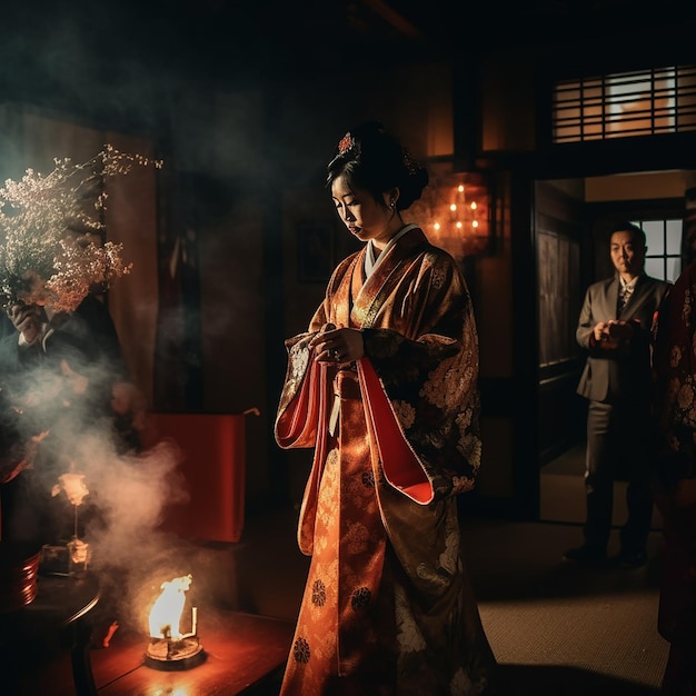 Foto japanische kultur und samurai-illustrationskunst