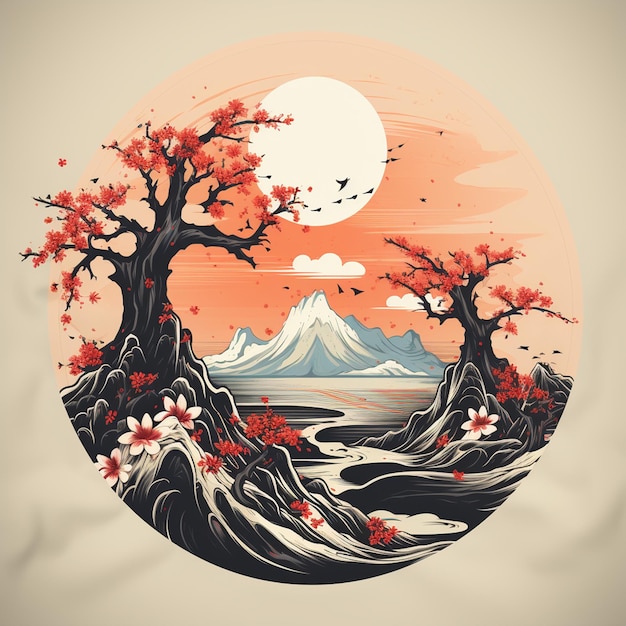 Japanische Kunst-Natur-Designs