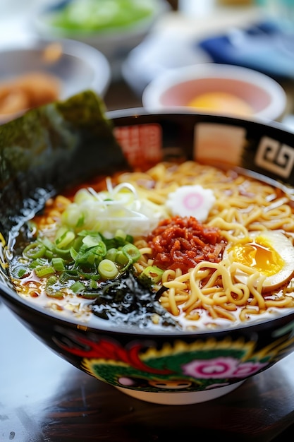 Foto japanische ramen eleganz folkdesign nahaufnahme