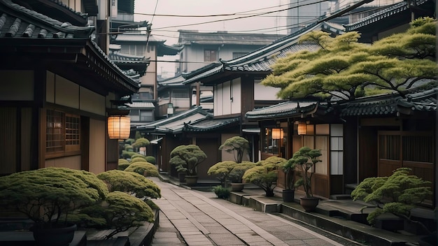 Foto japanische stadtszene gebäude in japan japanische kultur