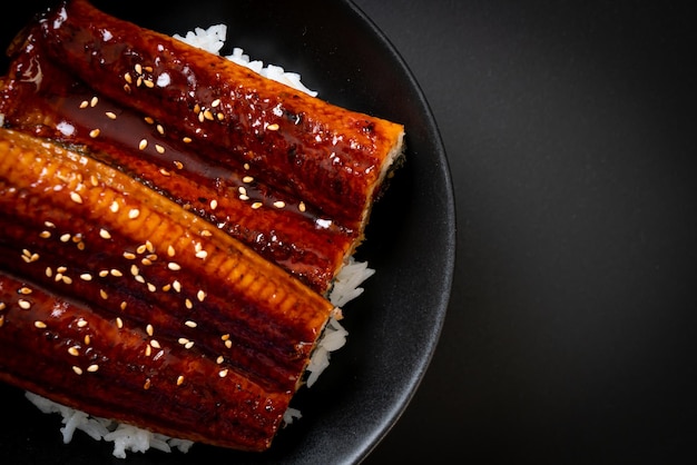 Japanischer Aal gegrillt mit Reisschüssel oder Unagi don - japanischer Essensstil