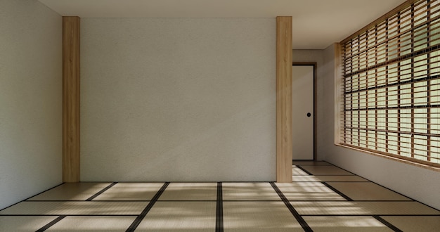 Japanischer Stil Großer Wohnbereich im Luxuszimmer oder Hotel im japanischen Stil decoration3D-Rendering