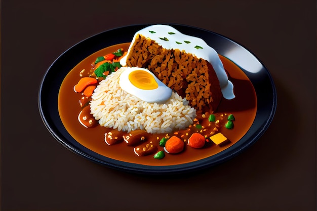 Japanisches Curry-Reis-Essen