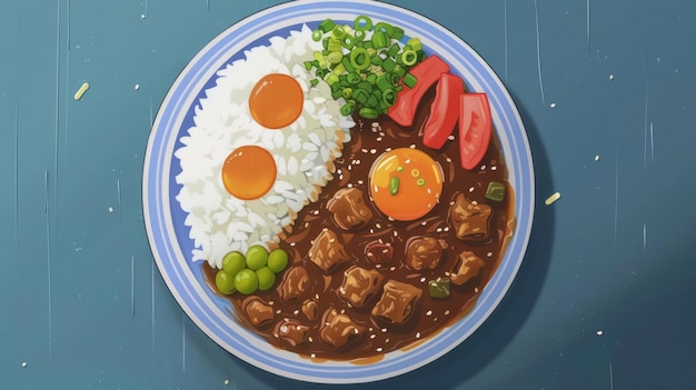 Japanisches Curry Zeigen Sie den Komfort eines selbstgekochten japanischen Curry-Tisches