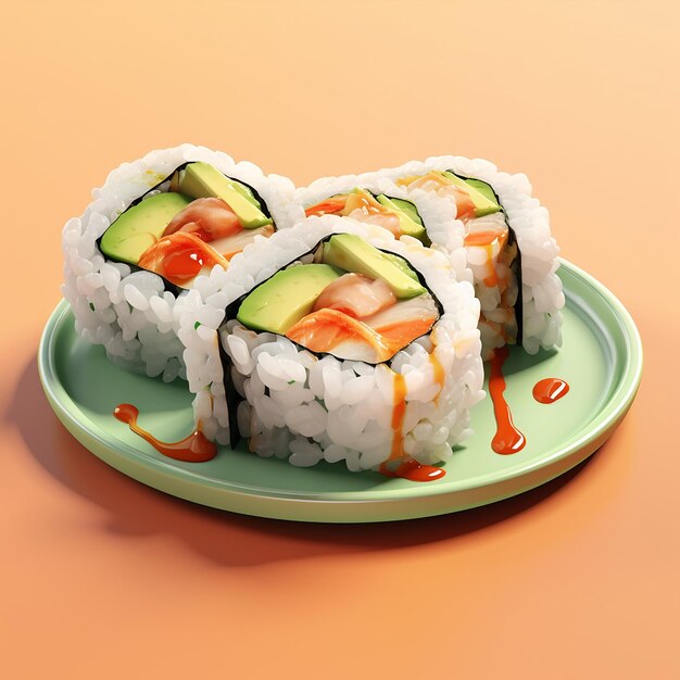 japanisches Essen Sushi moderne kühle Farben Fisch Meeresnahrung Lachs Reis frisch lecker