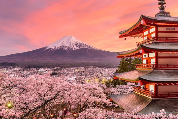 Foto japanisches gebäude frühling japan