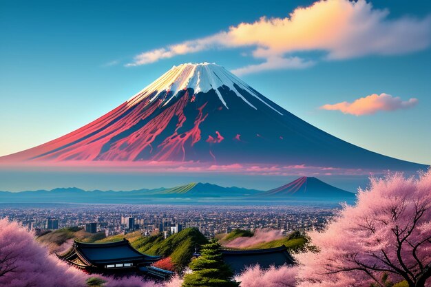 Japanisches Nationalsymbol, Sehenswürdigkeiten, Fujisan, repräsentatives Wahrzeichen, wunderschöner Berg
