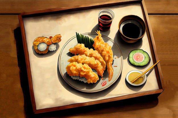 Japanisches Tempura-Essen