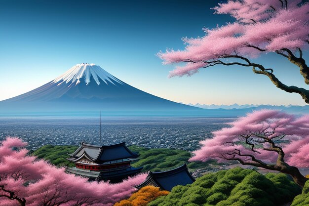 Japans nationales Symbol, Sehenswürdigkeiten, der Berg Fuji, repräsentatives Wahrzeichen, wunderschöner Berg