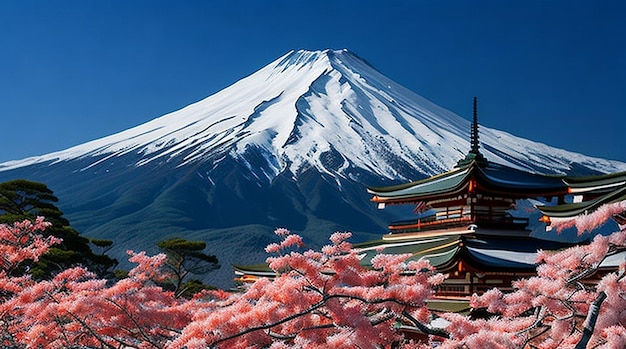 Foto japans nationales symbol, sehenswürdigkeiten, der berg fuji, repräsentatives wahrzeichen, wunderschöner berg