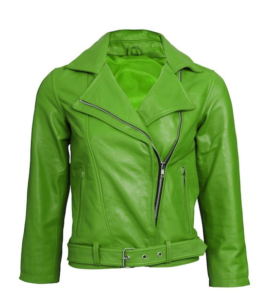 Foto jaqueta de couro verde