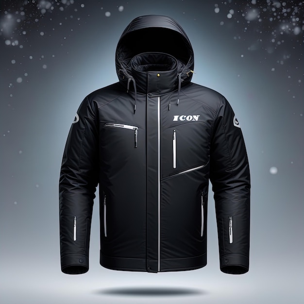 jaqueta de inverno em fundo preto ilustração em vetor jaqueta esportiva de inverno