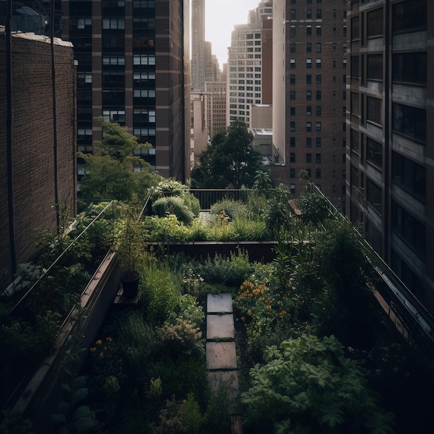 Foto jardim crescendo nas sombras