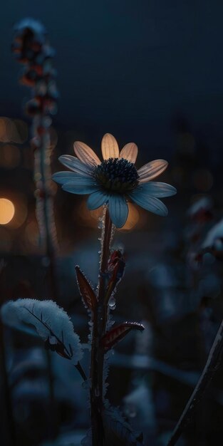 jardim de flores à noite