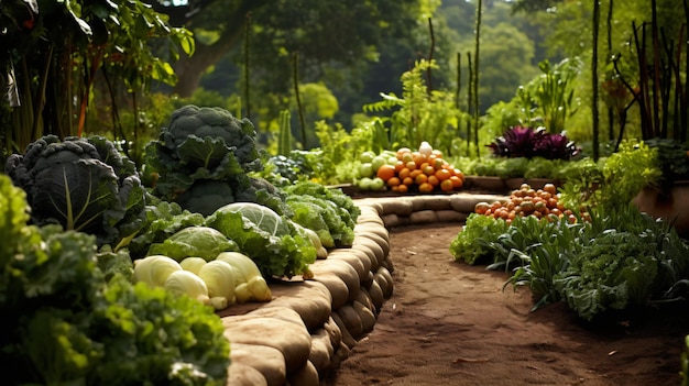 Jardim de legumes orgânico