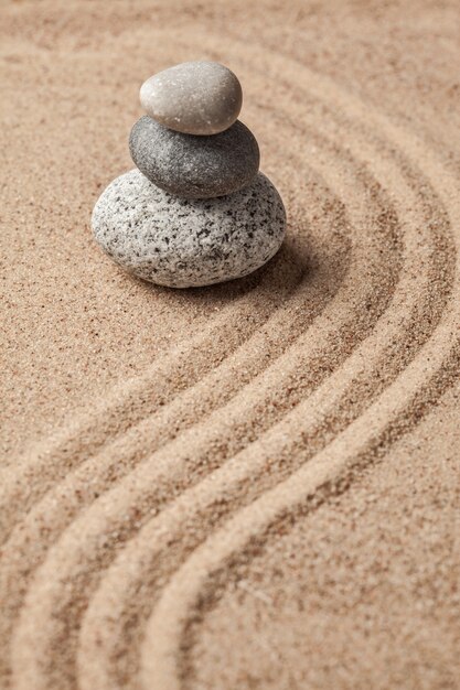 Foto jardim de pedra zen japonês