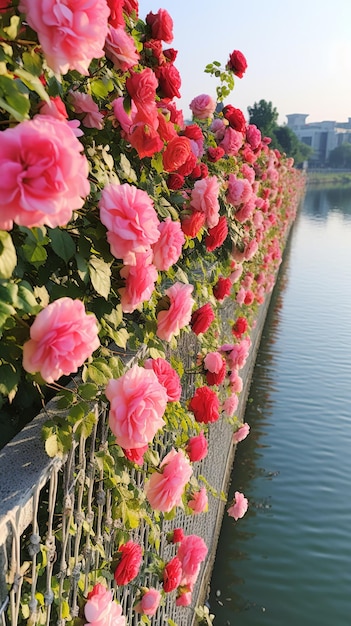 Jardim de rosas na primavera