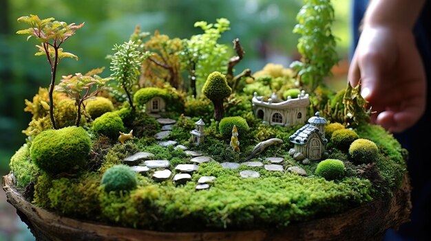 Foto jardim em miniatura generative ai