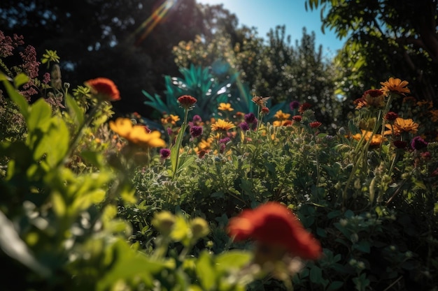 Jardim encantado a floração da vida ia generativa