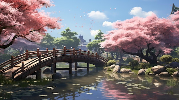 Jardim japonês encantador