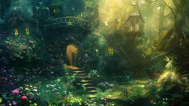Jardim Secreto com Fadas e Series de Poeira de Fadas