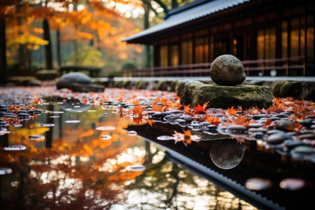 Foto jardim sereno zen em kyoto, japão