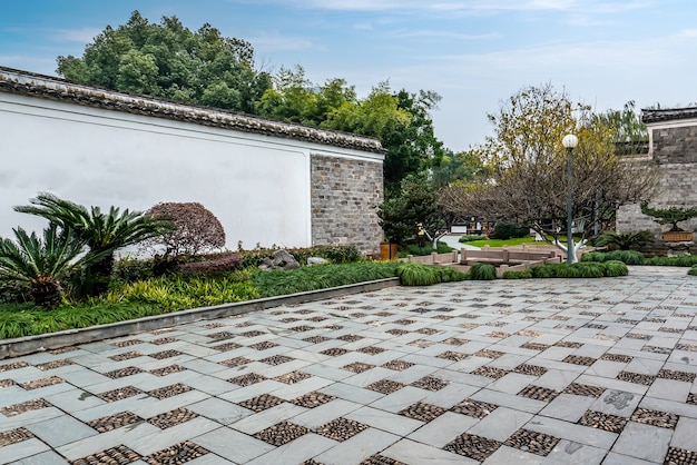 Foto jardín de arquitectura clásica en ningbo yuehu park