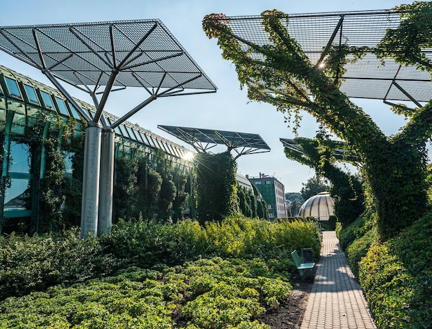 Foto jardín de la biblioteca de varsovia