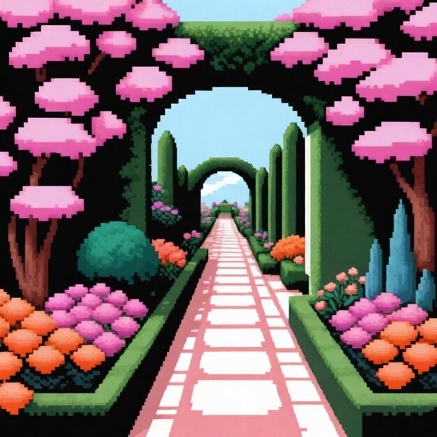 El jardín botánico de pixel art