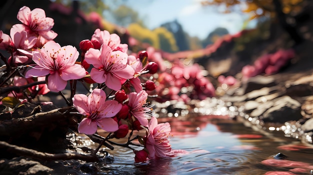 Jardín de cerezos en flor