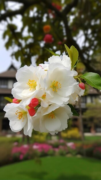 Jardín chino Suzhou amarillo rojo blanco begonia pétalos de flores detalle de alta definición lleno de flores hermoso fondo claramente visible valla blanca y ventanas generan ai