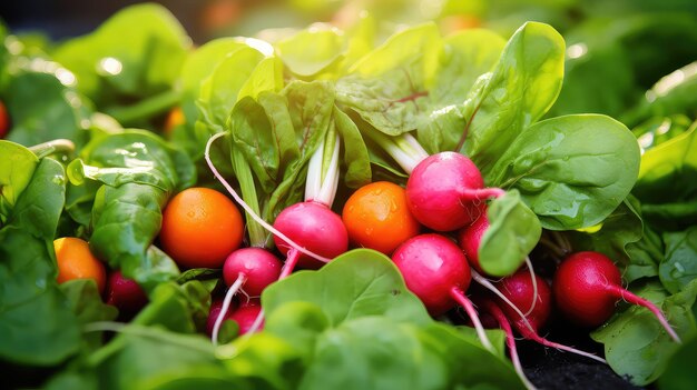 Jardín de comida saludable de ensalada orgánica