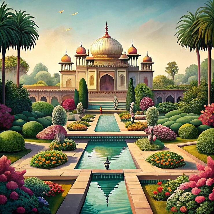 El jardín floral de la serenidad mogol capturado en el tiempo